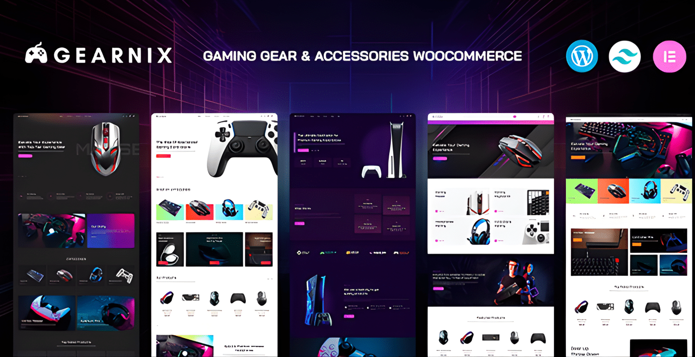 Gearnix - ゲーミングギア&アクセサリーTailwind CSS WooCommerce テーマ